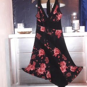 Halter Top Asymmetrical Flower Dress